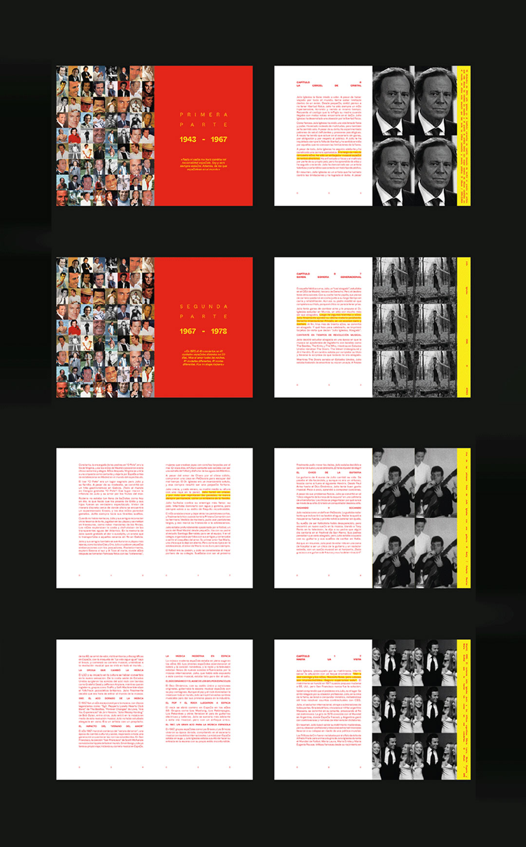 Julio Iglesias Biography book's interior design